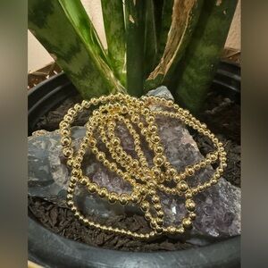 Elastic beaded bracelets - set of 5